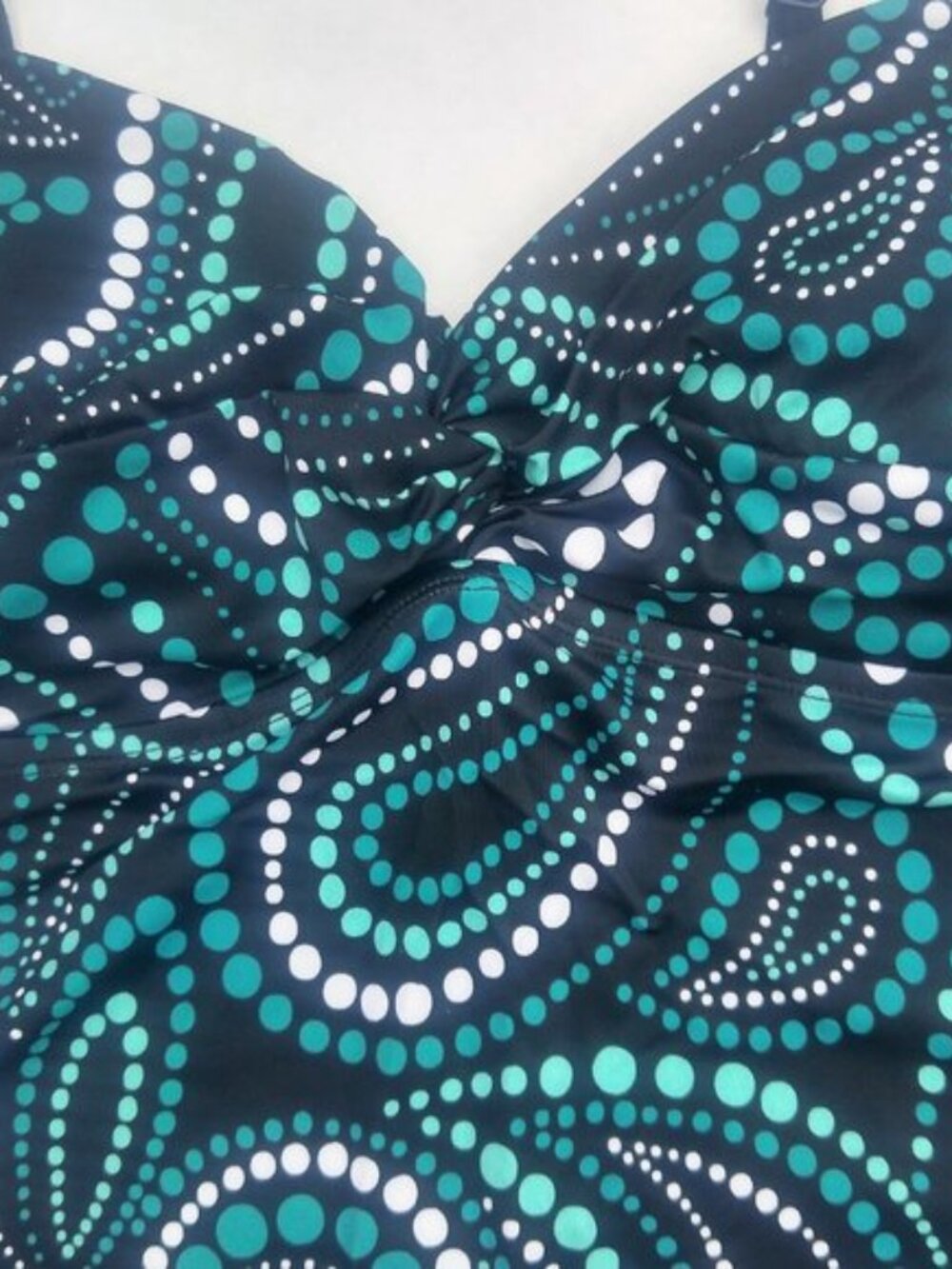 South Point SZ 12 New Paisley Black Turquoise Blue White Polka Dots Tankini